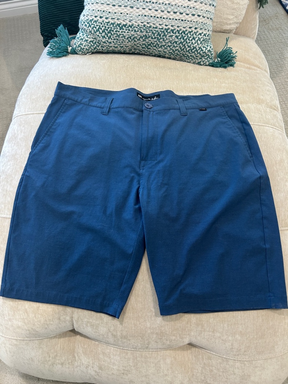 Travis Mathew Navy Blue Flat Front Shorts